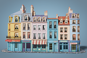 Cartoon city facades, an Architecture 3D Model by happy brush (Thumbnail 4 of 11)