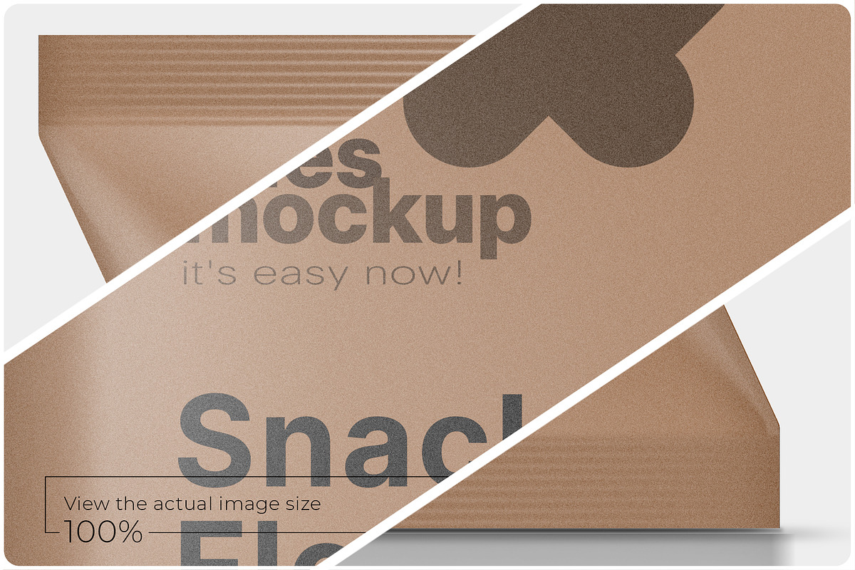 Kraft Snacks Flow Pack Mockup, a Packaging Mockup by Reformer Mockup (Photo 3 of 5)