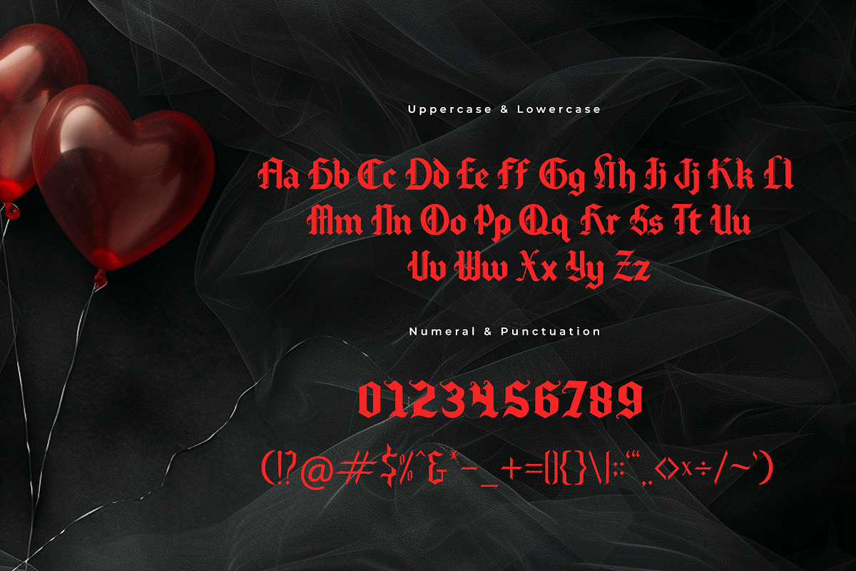 Gothic Valentine - Modern Valentine, a Handwritten Font by overlaytemplates (Photo 4 of 5)