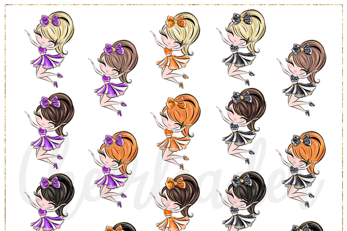 Cheerleader Hand Drawn Clipart, a Sport Illustration by Masha  Studio (Photo 6 of 13)