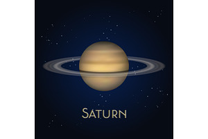 Saturn Planet With Ring System