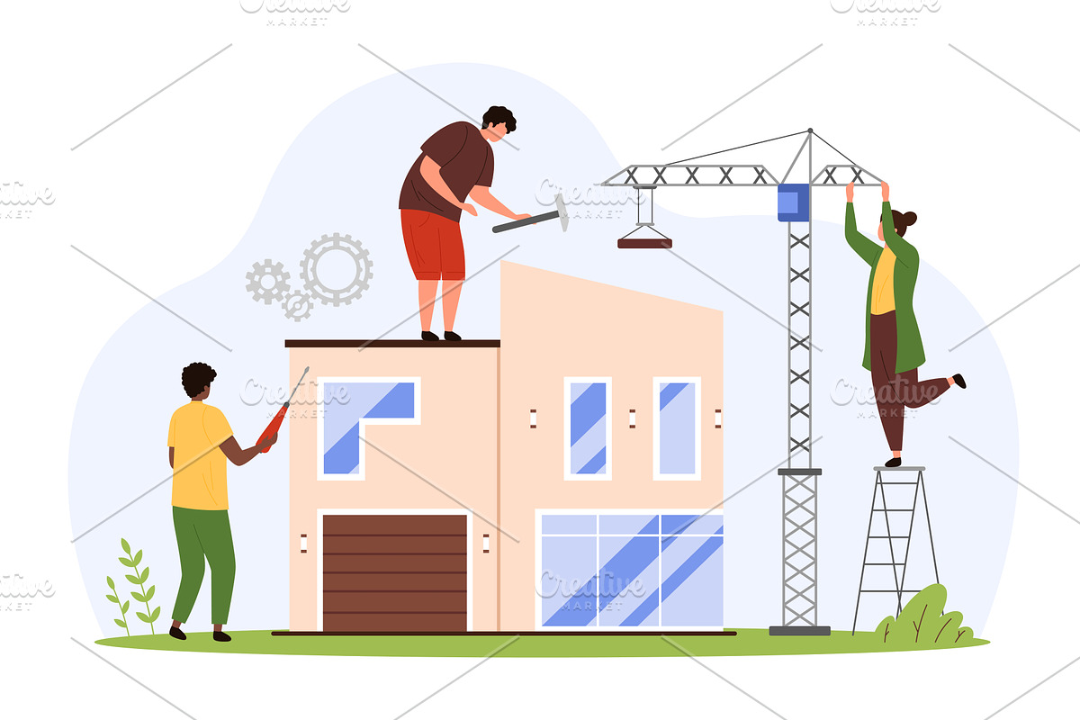 Home construction and renovation, an Illustration by Flashvector