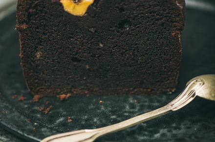 Piece of dark chocolate banana bread stock photo containing food and fresh, a Food & Drink Photo by Foxys