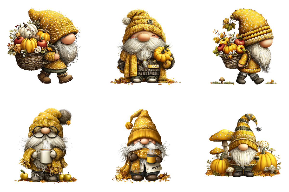Whimsical Autumn Gnome Clipart, a Seasonal Illustration by CreationArt (Photo 5 of 6)