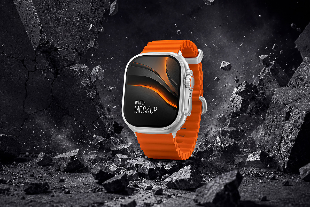 Apple Watch Ultra 2 Mockup Set, a Wearable Device Mockup by Country4k (Photo 4 of 7)