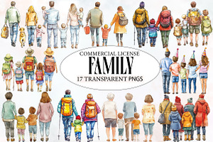 Watercolor  Family Clipart, an Illustration by Designworld