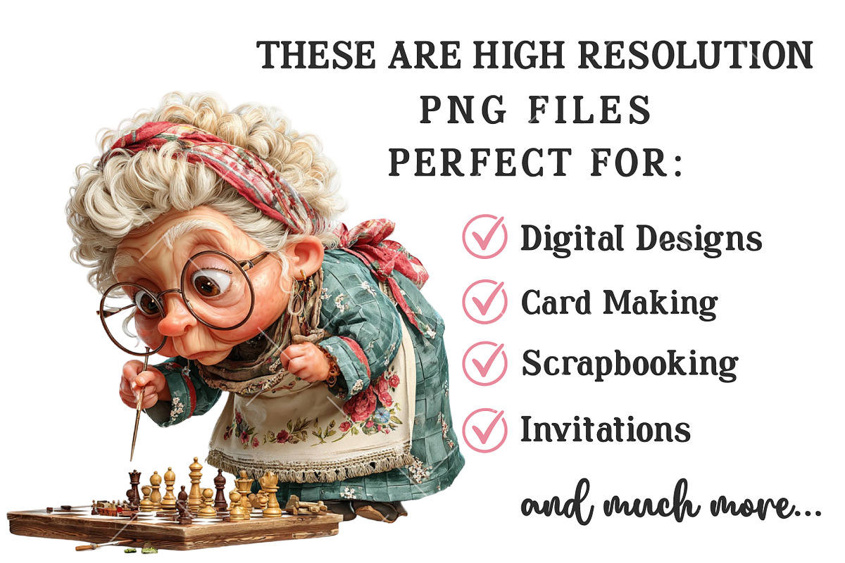 Quirky Grandma Clipart, an Illustration by OK Design (Photo 4 of 6)