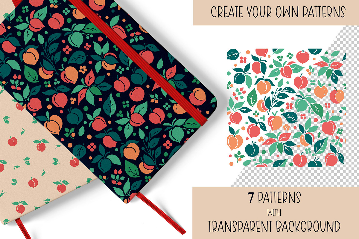 Juicy Peach Pattern, a Pattern Graphic by Kseniia_designer's shop (Photo 5 of 6)