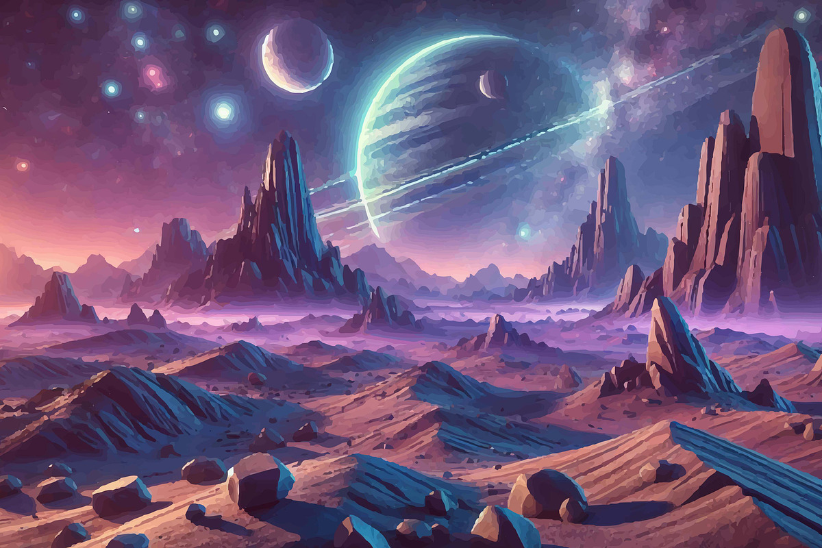 watercolor space planet background, a Background Graphic by AAN Seamless Shop (Photo 3 of 4)