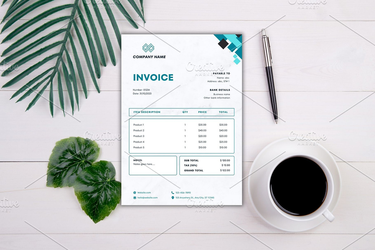 Business Invoice temlpate, a Presentation Template by Sania (Photo 3 of 4)