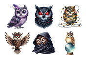 Watercolor Spooky Owls Clipart, an Illustration by Daily.Designs (Thumbnail 5 of 5)