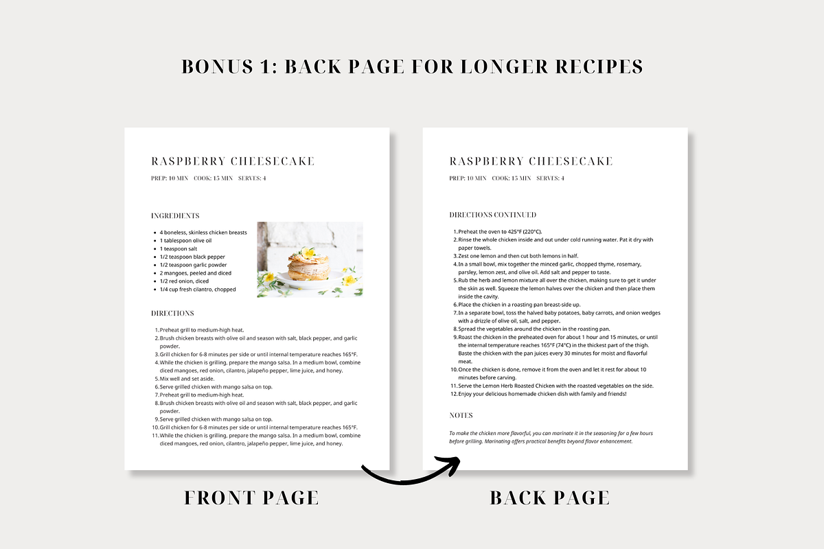 Minimal Recipe Template Canva, a Card Template by OrganizationOasisRo (Photo 4 of 10)