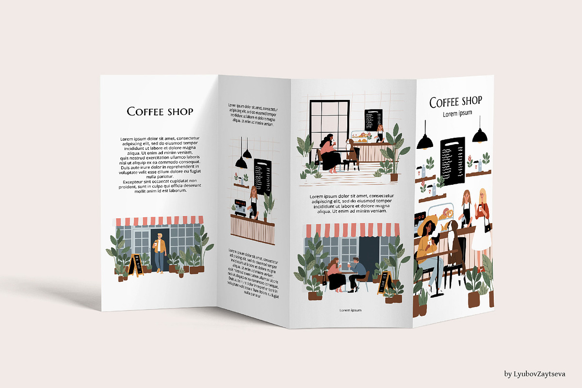 Dog Friendly Coffee Shop Scenes, a Person Illustration by LyubovZaytseva (Photo 16 of 20)