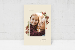 Beige Autumn Photo Card Template