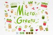 Microgreens Vector Set 1, a Food Illustration by ElenaKovalyova (Thumbnail 4 of 21)