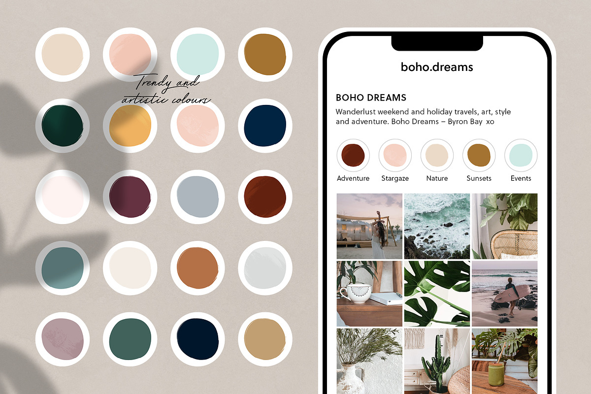 Instagram Highlight Covers Boho Vol2, a Social Media Template by Geometrica Bureau (Photo 2 of 6)