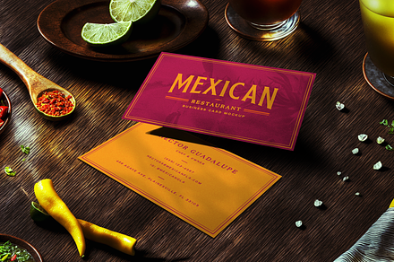 Mexican Restaurant Card Mockup