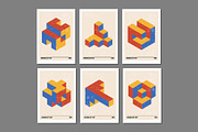 3D Geometry Printable Wall Art Set, a Background Graphic by C Design Studio (Thumbnail 24 of 28)
