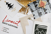 Linocut Winter Illustrations, an Object Graphic by amber&ink (Thumbnail 6 of 7)
