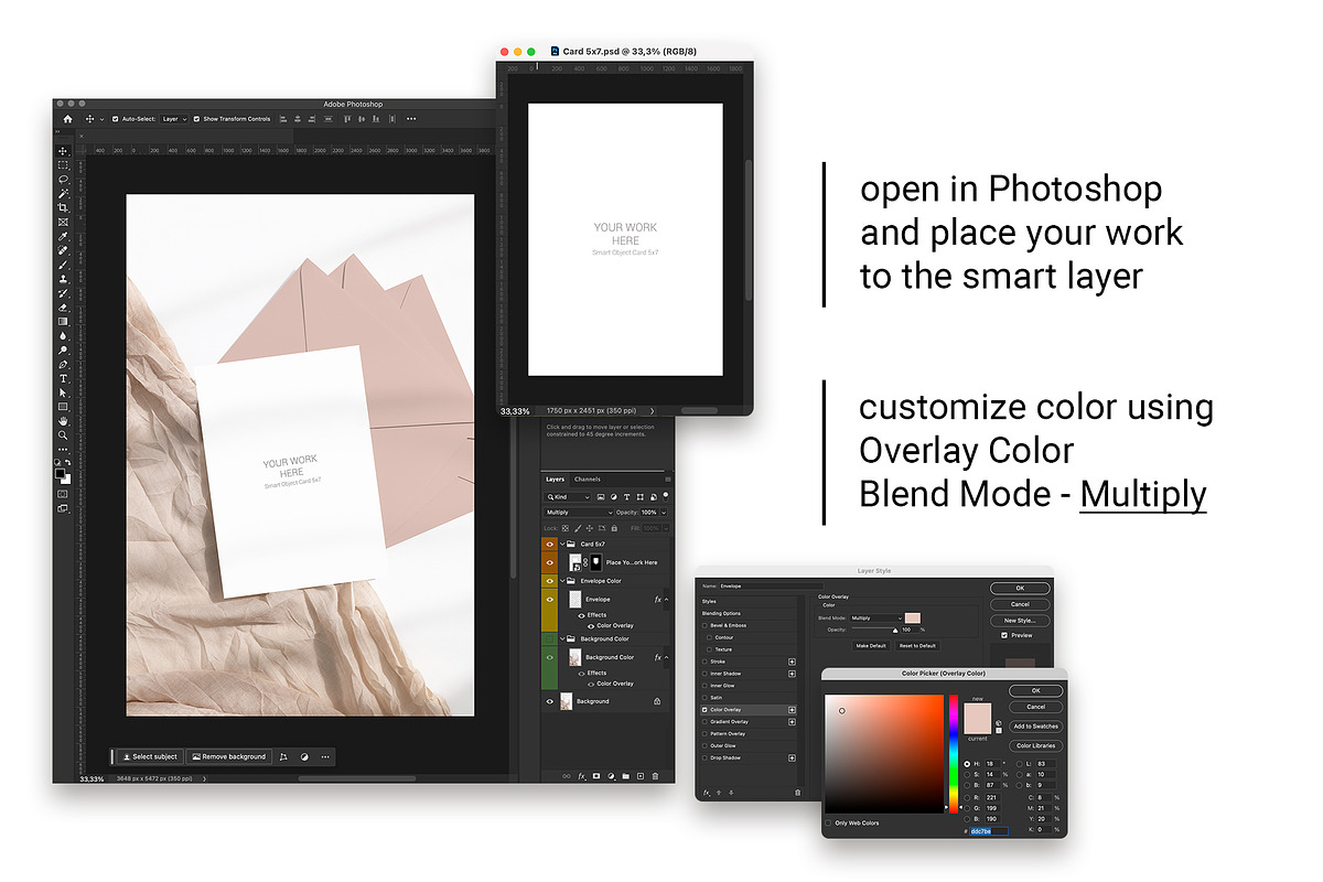 Customizable Card Mockup 5x7 8e b32, an Advertising Mockup by PawMockups 2 (Photo 6 of 12)