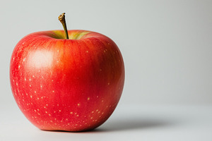 Organic red apple isolated on light, a Food & Drink Photo by MistyDay