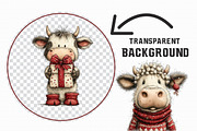 Whimsical Cute Christmas Cows Clipar, an Illustration by Libby Wishes (Thumbnail 6 of 7)