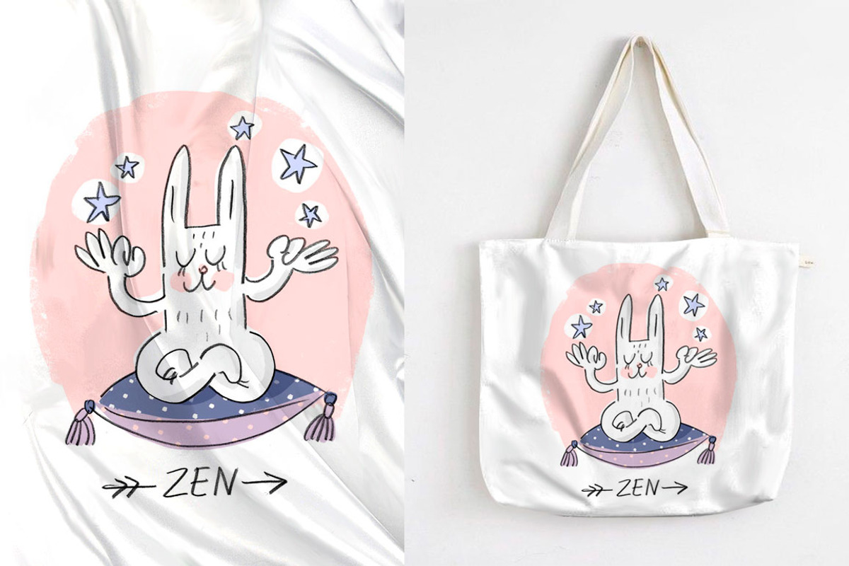 Vector illustration with yoga hare, an Animal Illustration by Melniklenart (Photo 2 of 3)