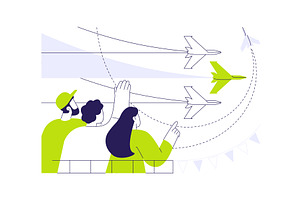 Air show abstract concept vector, a Transportation Illustration by Visual Generation