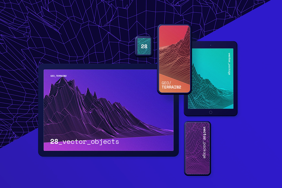 GEO_TERRAIN2 Vector Pack, a Background Graphic by codetoform (Photo 3 of 14)