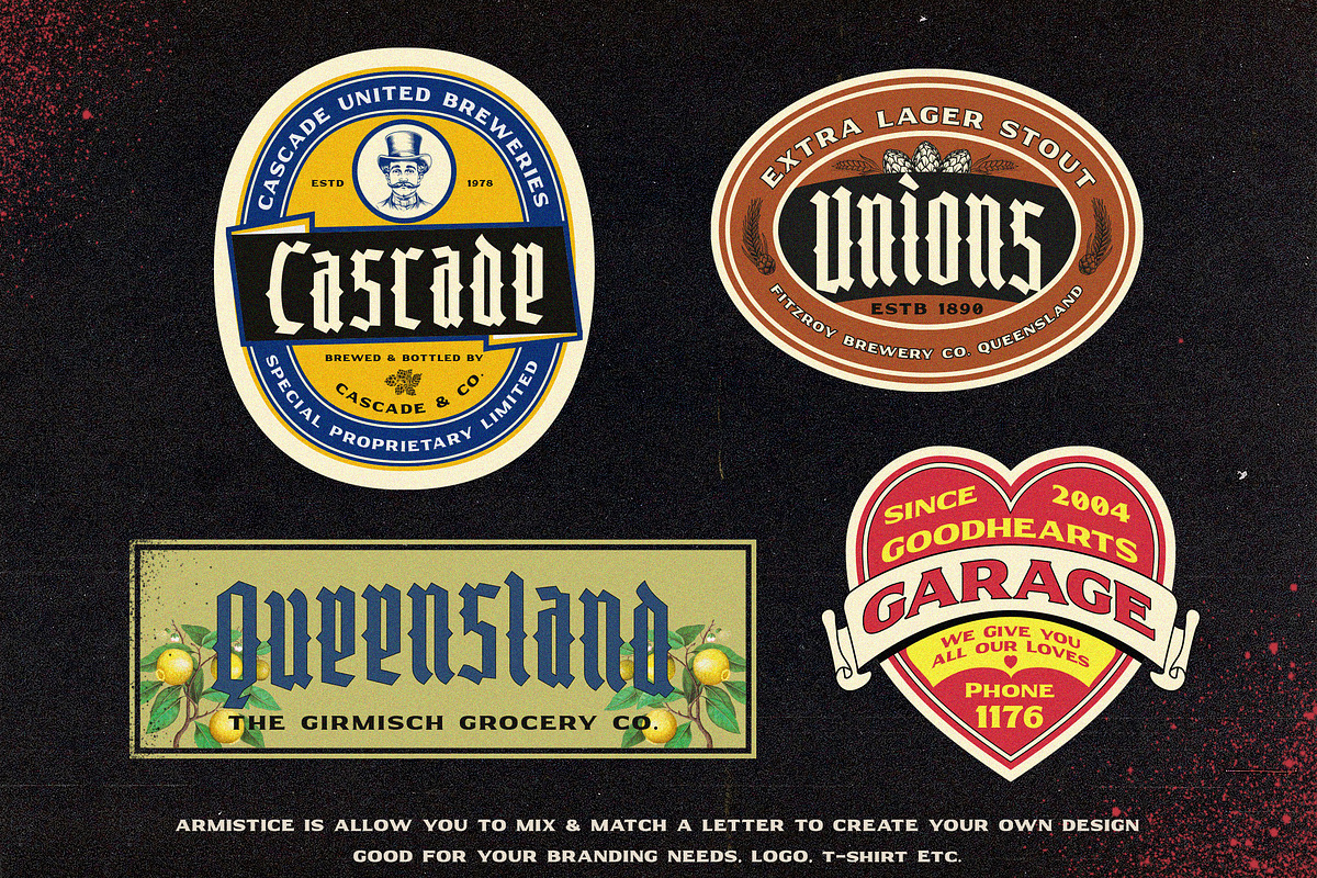 Armistice Condensed Blackletter, a Blackletter Font by Angin Studio (Photo 8 of 17)