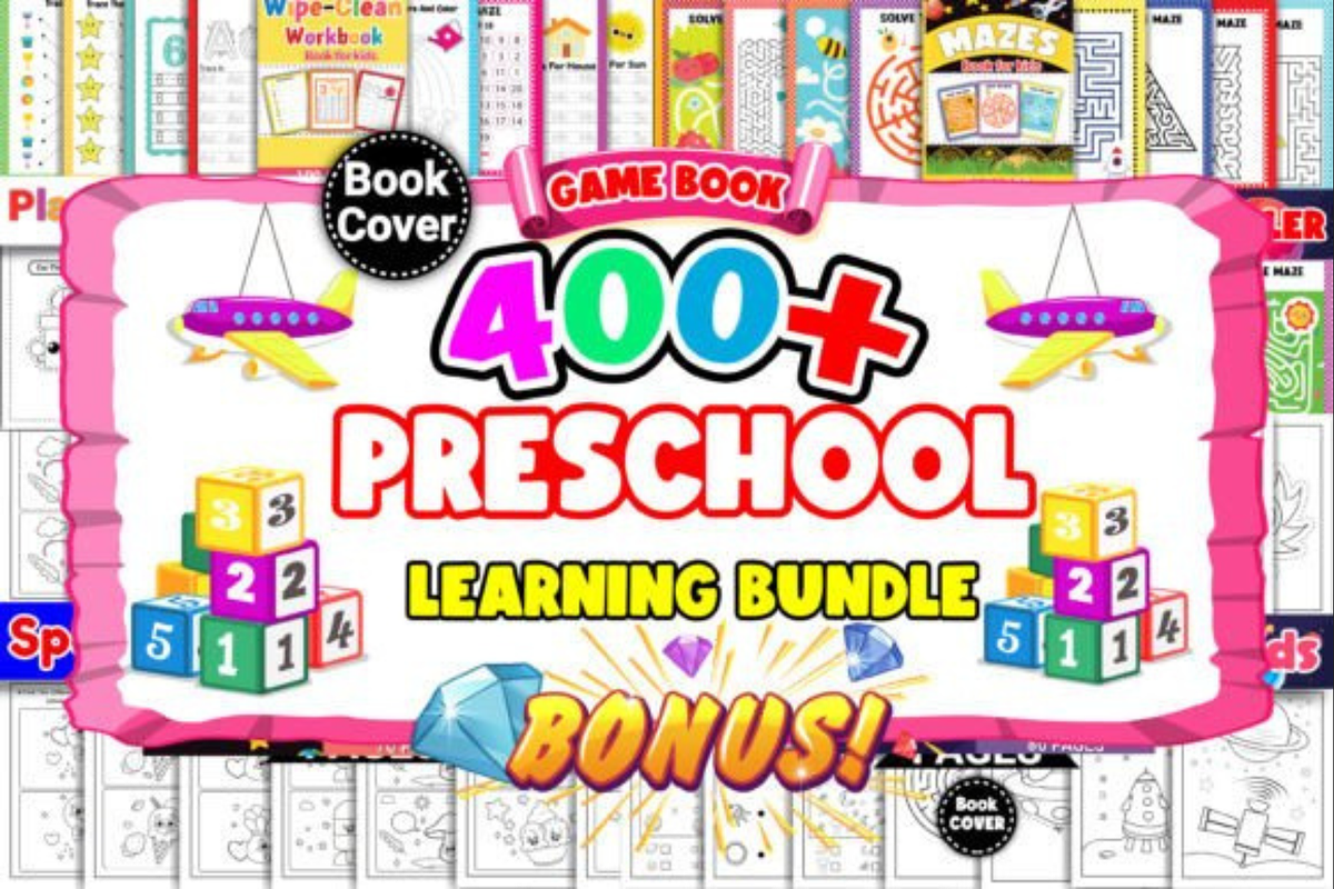 Preschool Learning Activity Book, an Education Illustration by shopcosm