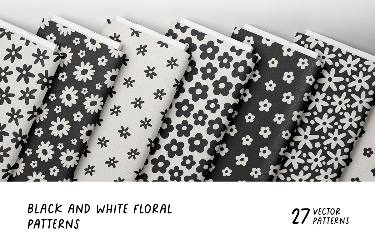 Floral seamless daisy patterns set, a Pattern Graphic by Good Studio