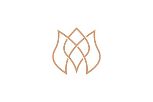 M Letter Logo with Rose Flower shape