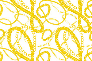 Golden Chains Seamless Pattern