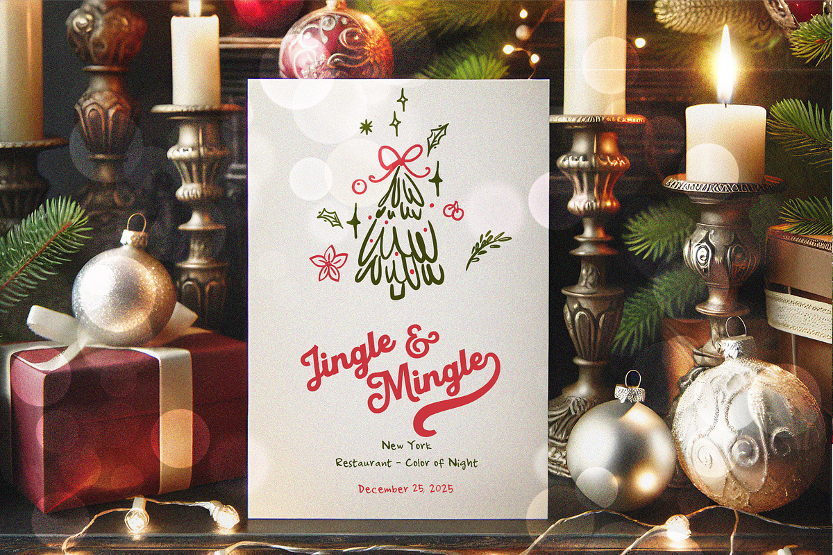 Whimsical Vintage Christmas Clipart, an Illustration by ollalya (Photo 7 of 9)