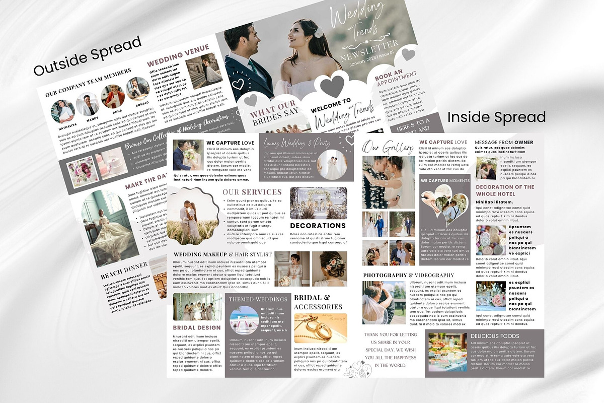 Canva Newsletter Template Wedding, a Flyer Template by PixelCraft (Photo 9 of 15)