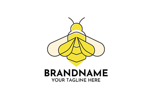 Bee Logo Design Simple Honey Bee, a Branding & Logo Template by Megafox Studio