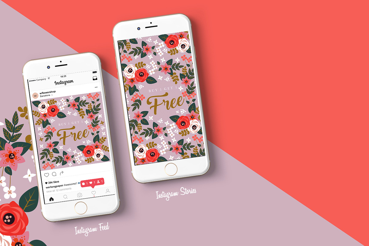 Keukenhof Instagram Set, a Social Media Template by Werlang Paper (Photo 2 of 6)