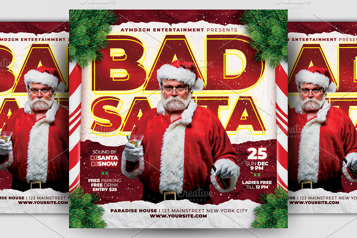 Bad Santa Flyer, a Flyer Template by AyumaDesign (Photo 1 of 2)