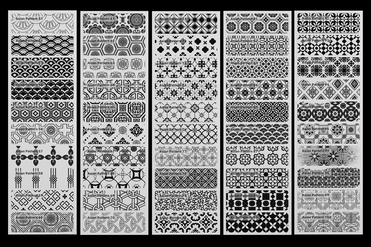Traditional Asian Pattern brushes, a Brush Add-On by TheWhiteCatLab (Photo 7 of 7)