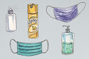 Watercolor COVID-19 Illustrations, an Illustration by R.Ewers Designs (Thumbnail 4 of 4)