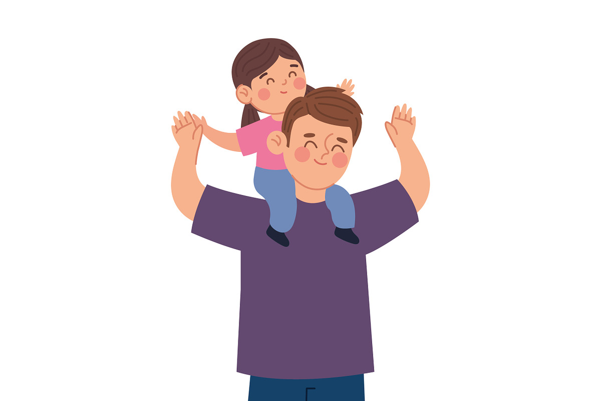 Father and Child Moments Vector, a Person Illustration by CreartiveDesign (Photo 4 of 10)