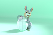 Easter Bunny Papercraft template, a Pattern Graphic by PolyFish (Thumbnail 7 of 8)