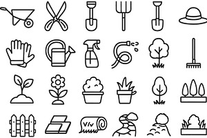 Collection of vector line icons, an Illustration by ZinetroN