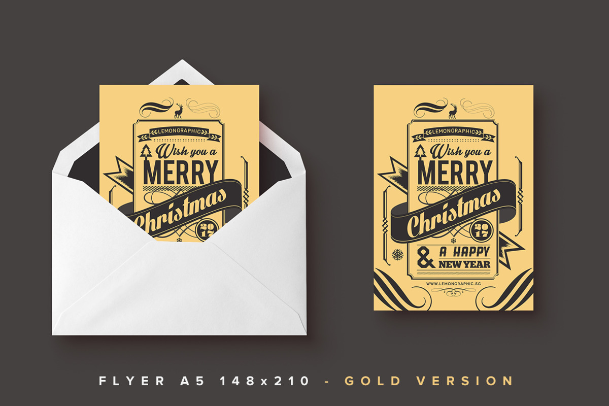 Christmas Typography Card Design, an Invitation Template by www.lemongraphic.design (Photo 2 of 7)