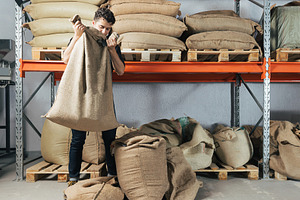 Young male warehouse worker