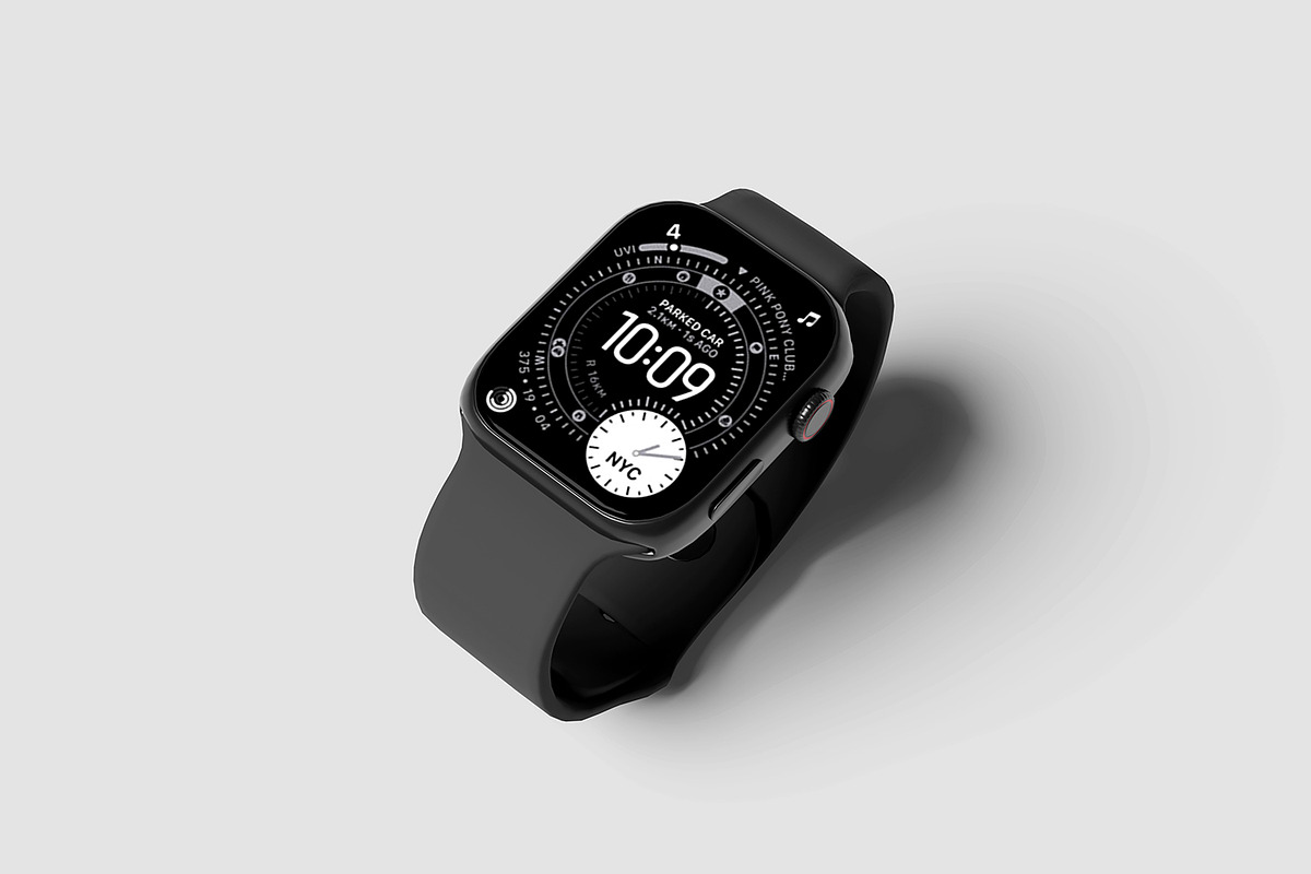 Apple Watch Mockup, a Wearable Device Mockup by seramoe (Photo 2 of 5)