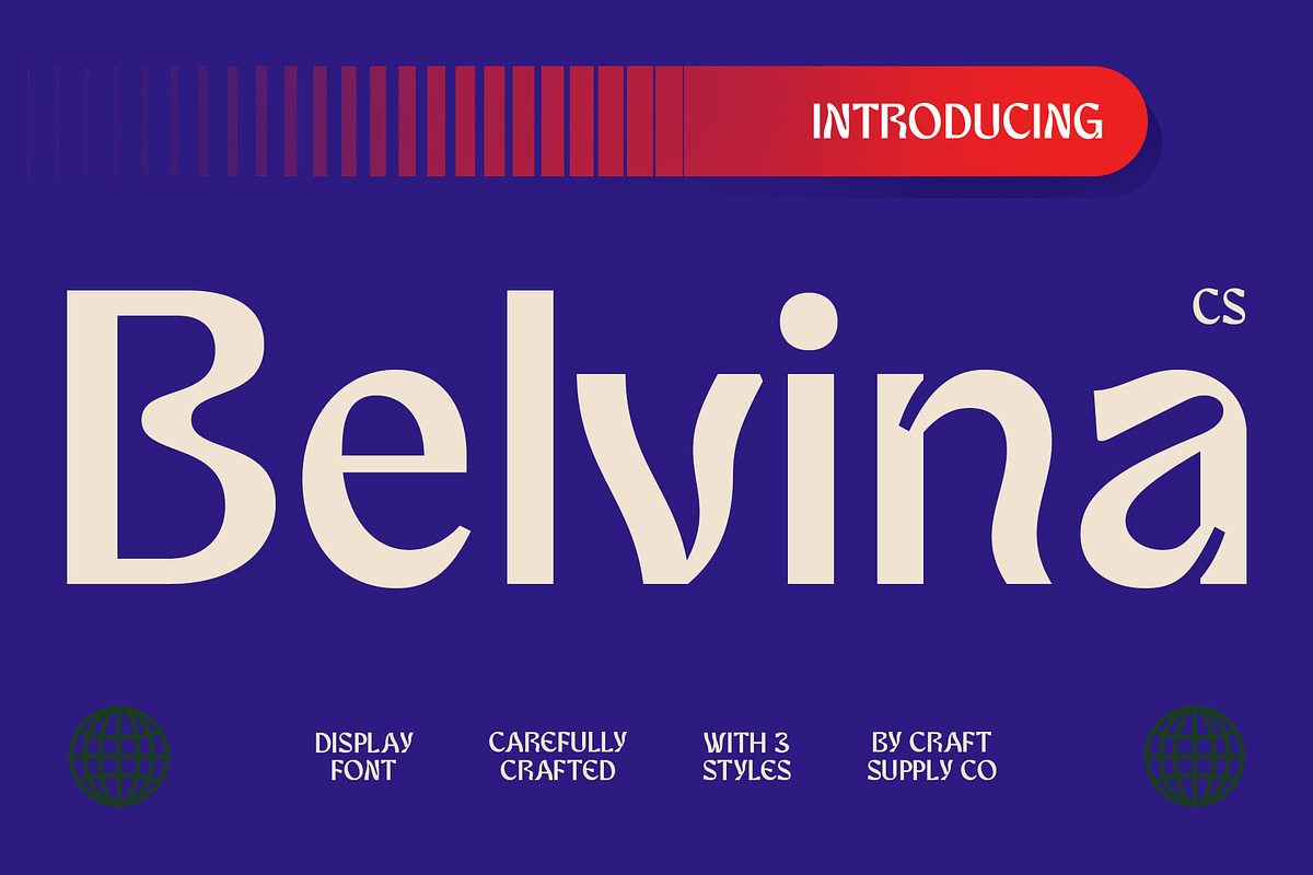 CS Belvina – Psychedelic Font, a Sans Serif Font by Craft Supply Co. (Photo 1 of 8)