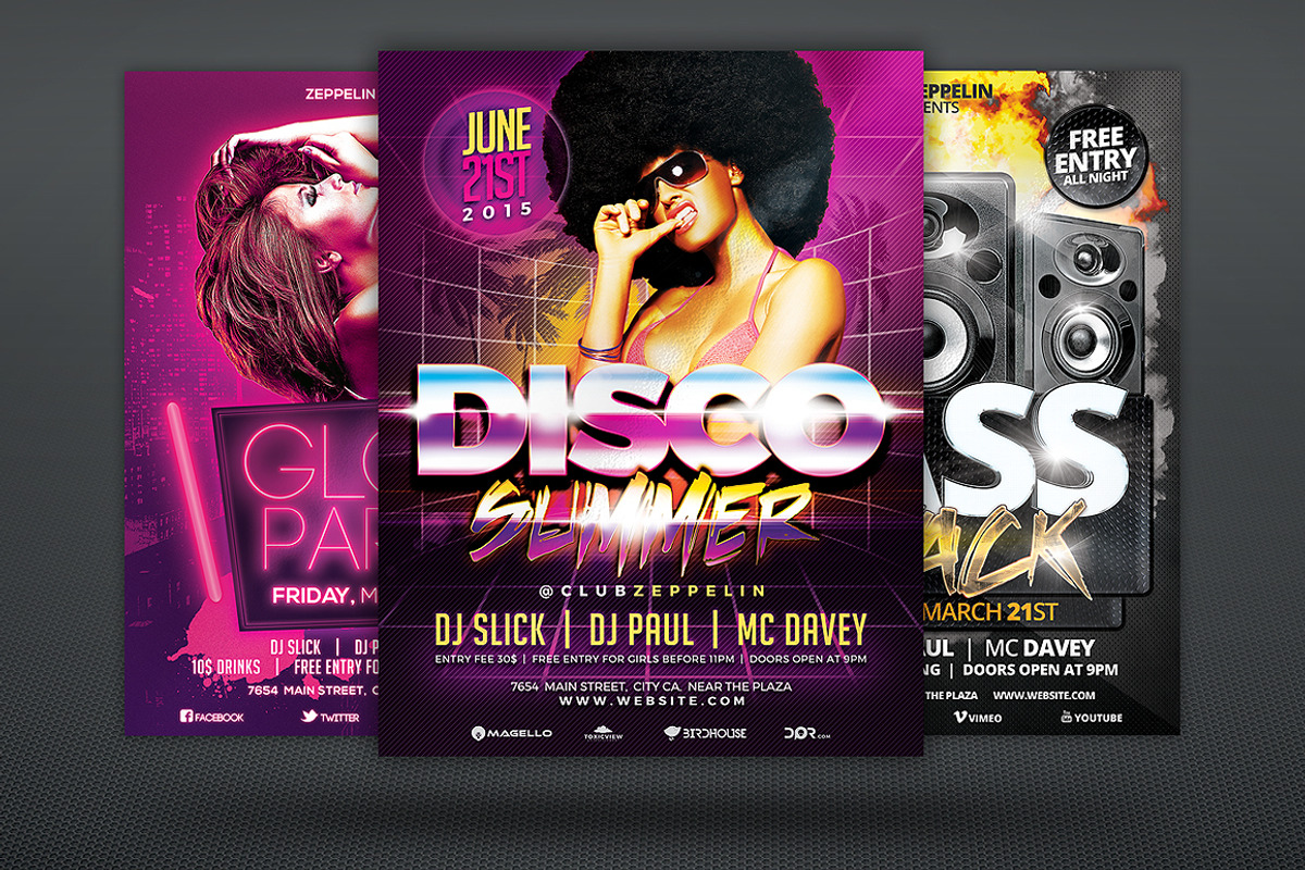 10 Party Flyer Templates + FB Covers, a Flyer Template by Graphicdome (Photo 2 of 5)