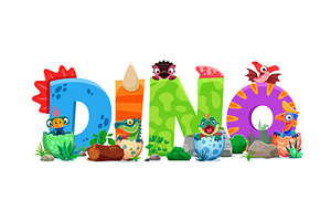Dino kids in egg shell, an Animal Illustration by Vector Tradition
